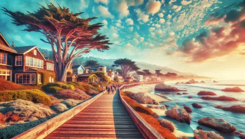 Carmel Beach Boardwalk images