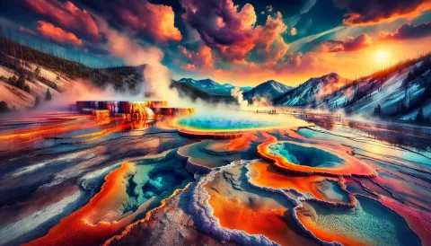 Yellowstone Hot Springs images