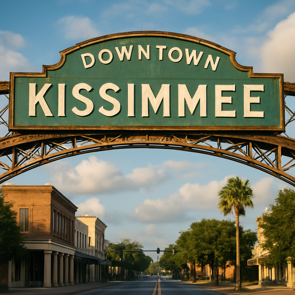 Downtown Kissimmee Overpass Sign
