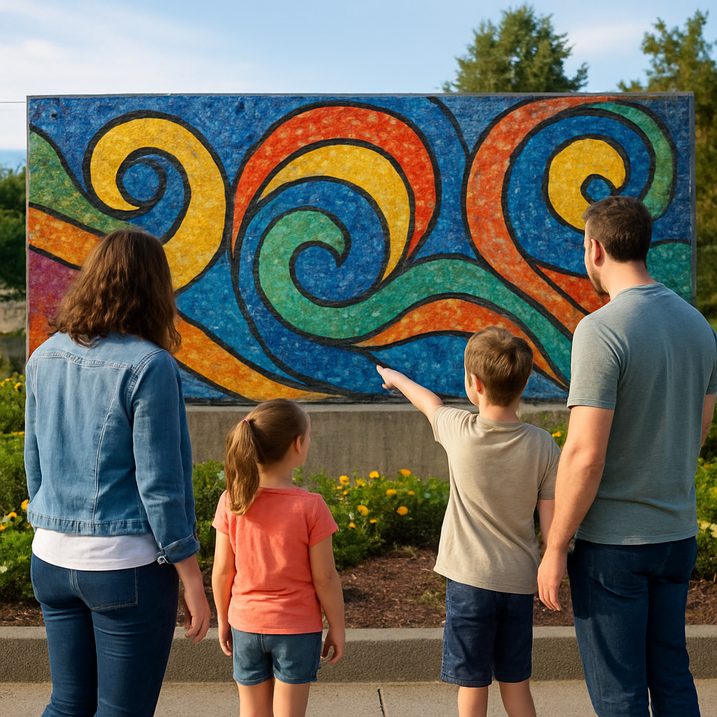 Art on the town: "Gray Wolf & Pups" by Georgia Gerber