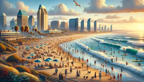 Pacific Beach at Ocean Front Walk images