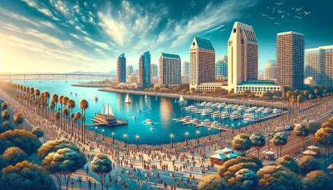 San Diego Bay at Embarcadero images