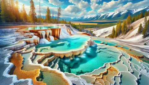 Mammoth Hot Springs images